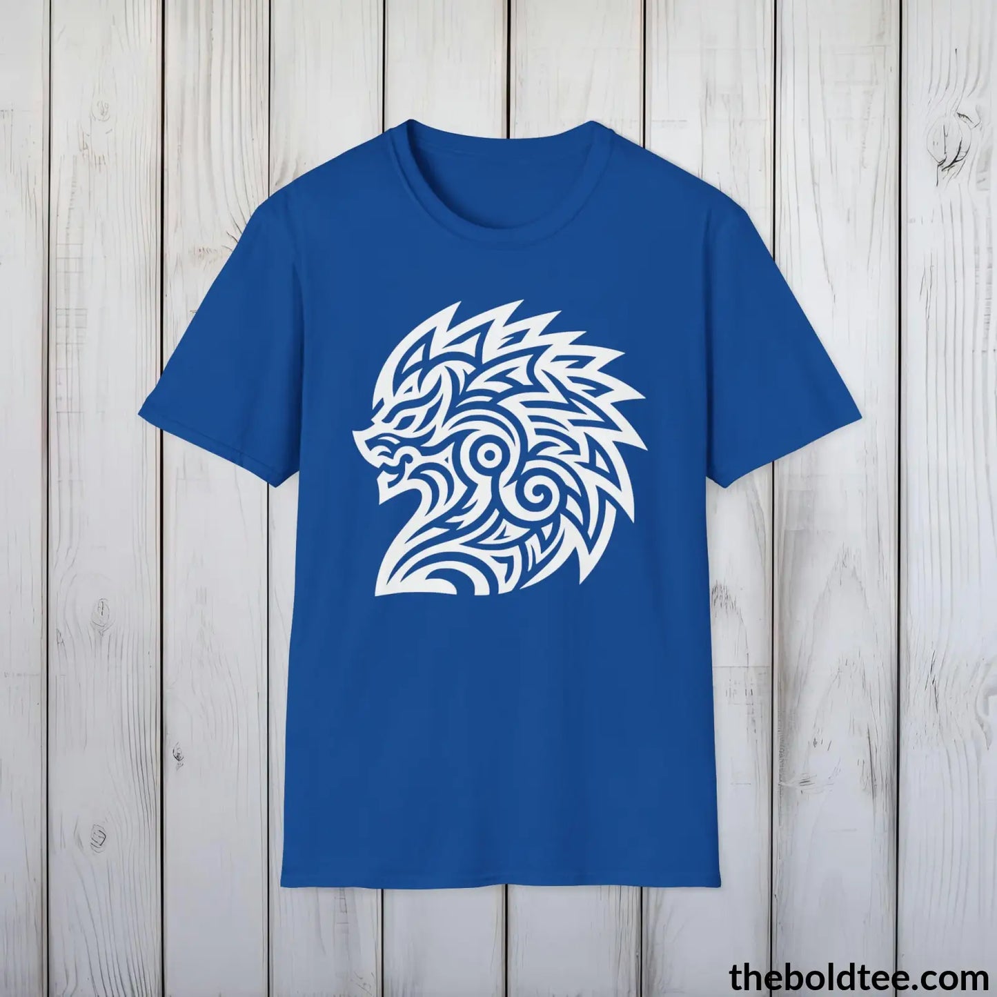 T-Shirt Royal / S Bold Tribal Pattern Tee - Premium Soft Cotton Crewneck Unisex T-Shirt - 9 Bold Colors