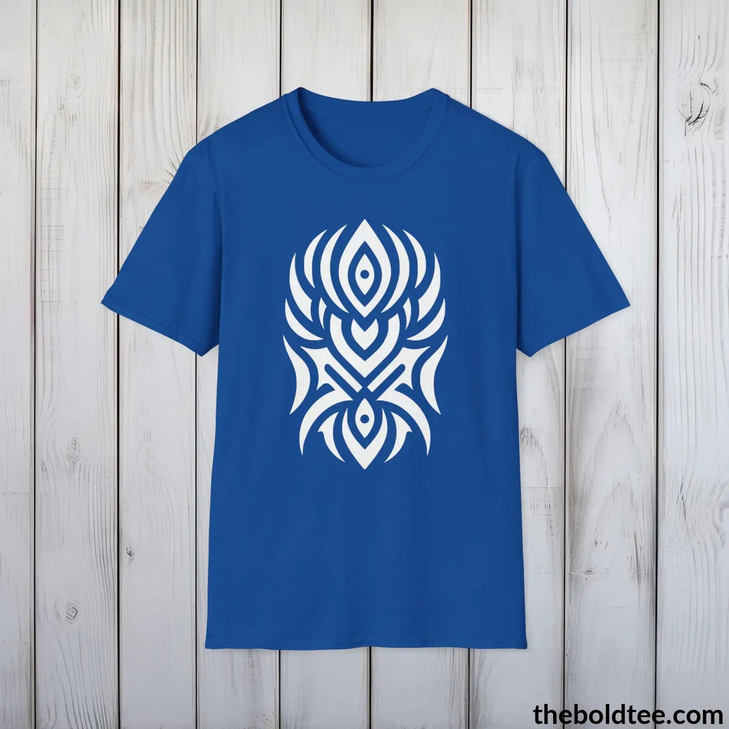 T-Shirt Royal / S Bold Tribal Pattern Tee - Premium Soft Cotton Crewneck Unisex T-Shirt - 9 Bold Colors