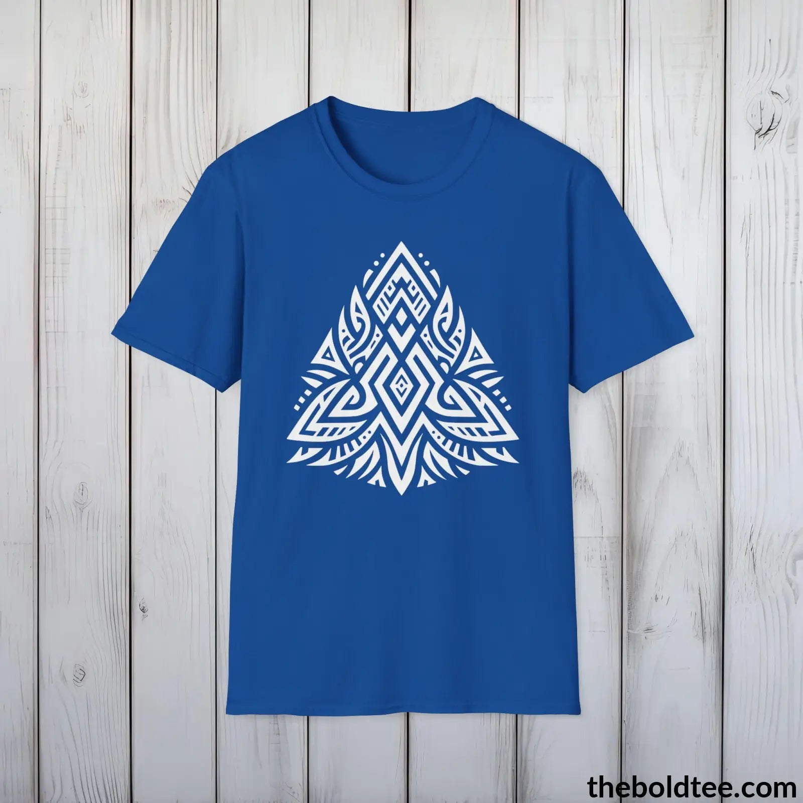 T-Shirt Royal / S Bold Tribal Pattern Tee - Premium Soft Cotton Crewneck Unisex T-Shirt - 9 Bold Colors