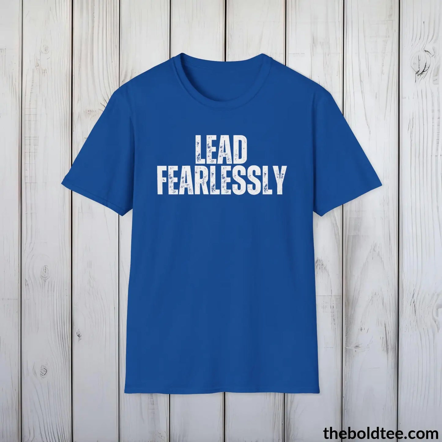 T-Shirt Royal / S LEAD FEARLESSLY Military Tee - Strong & Versatile Cotton Crewneck T-Shirt - 9 Bold Colors