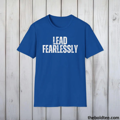 T-Shirt Royal / S LEAD FEARLESSLY Military Tee - Strong & Versatile Cotton Crewneck T-Shirt - 9 Bold Colors