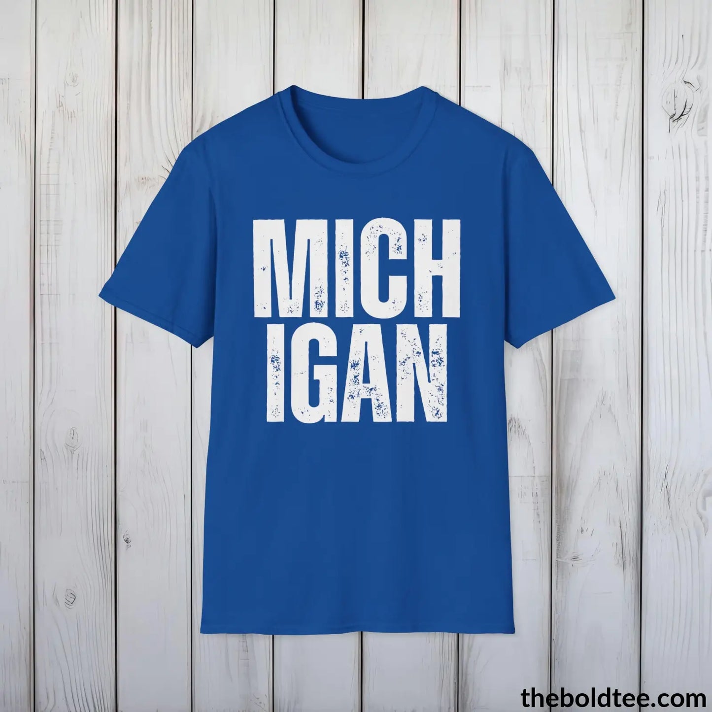 T-Shirt Royal / S MICHIGAN Tee - Casual, Sustainable & Soft Cotton Crewneck Unisex T-Shirt - 9 Bold Colors