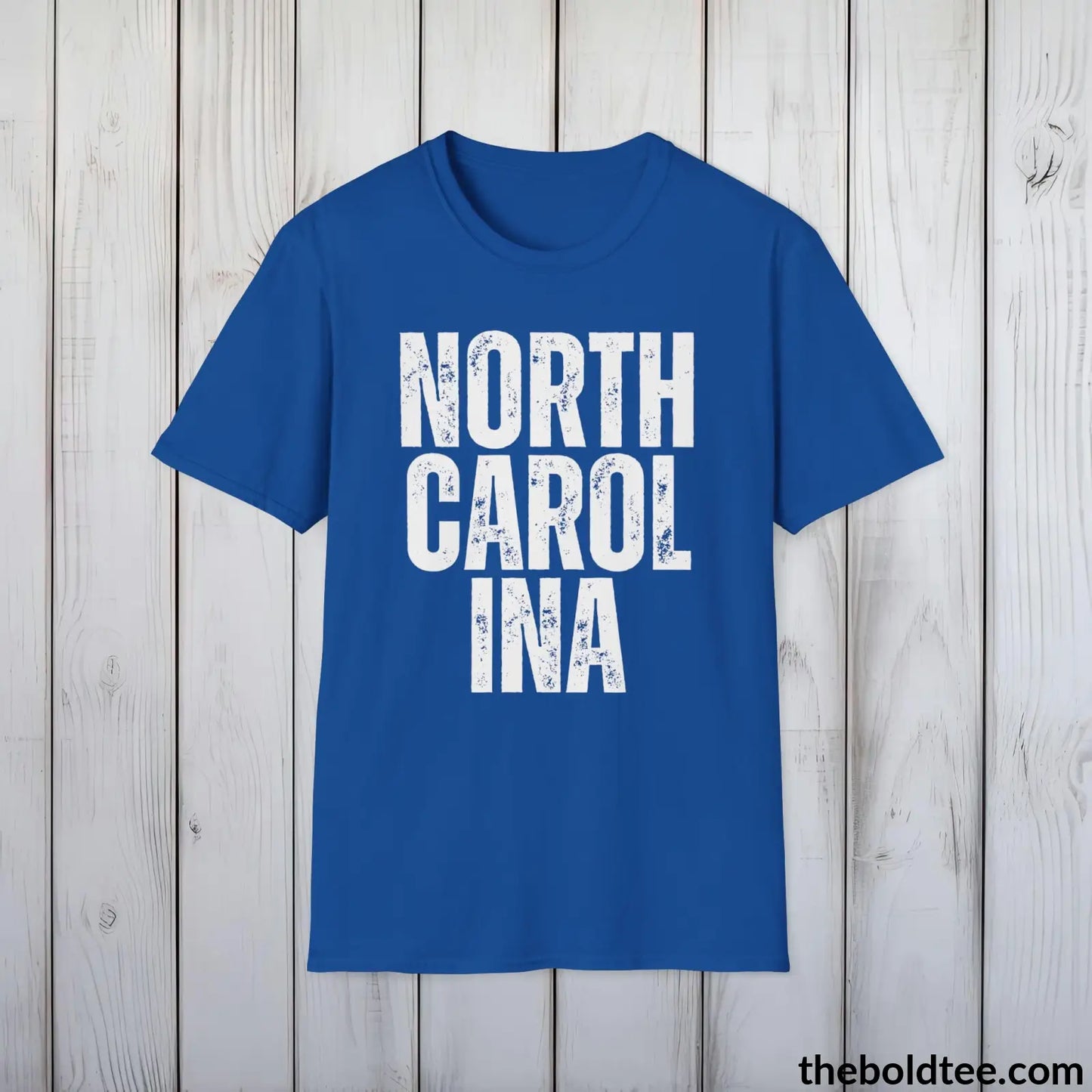 T-Shirt Royal / S NORTH CAROLINA Tee - Casual, Sustainable & Soft Cotton Crewneck Unisex T-Shirt - 9 Bold Colors