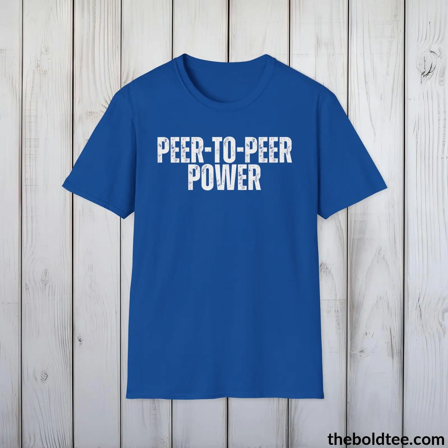 T-Shirt Royal / S PEER-TO-PEER PWER Cryptocurrency Tee - Premium Cotton Crewneck Unisex T-Shirt - 9 Bold Colors