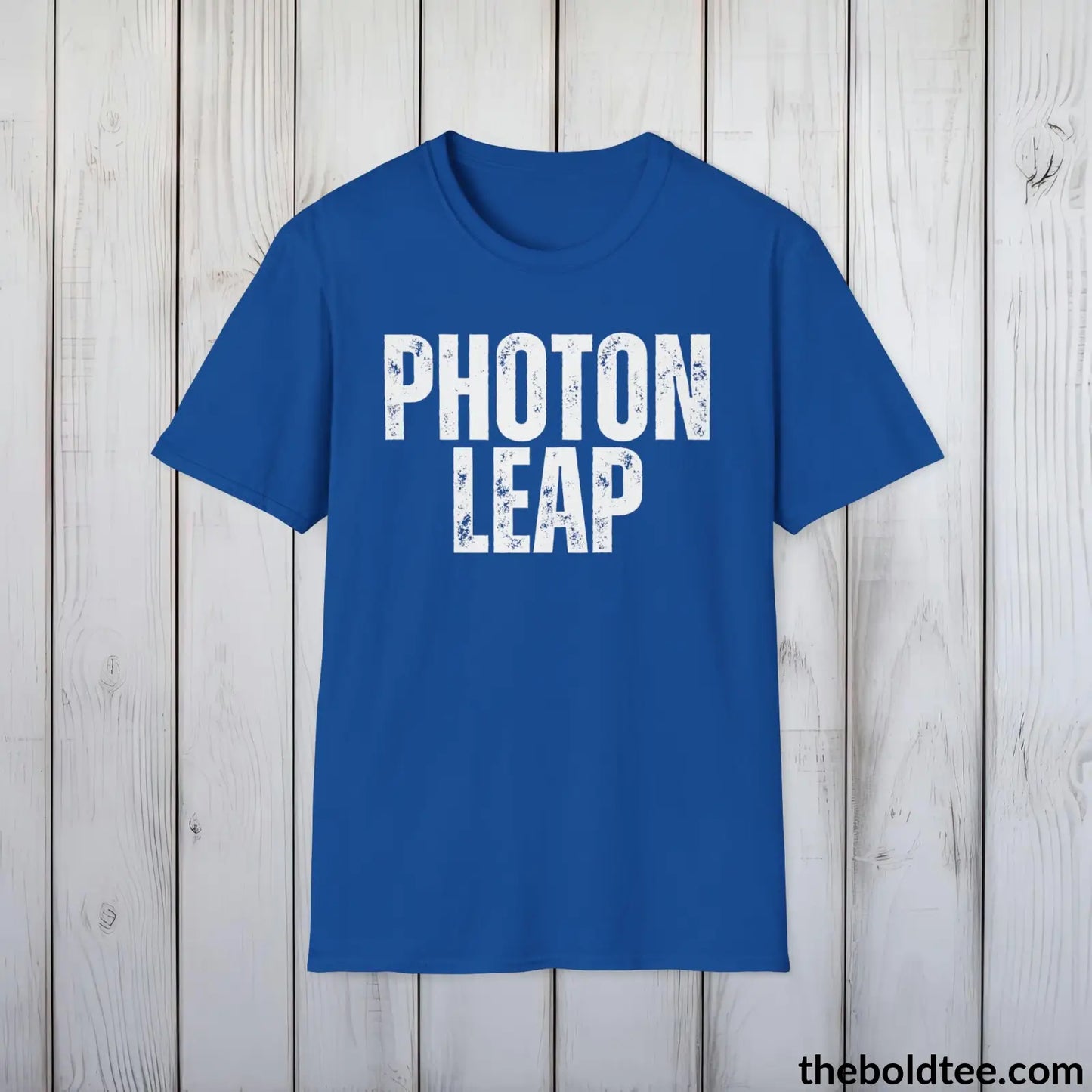 T-Shirt Royal / S PHOTON LEAP Space Tee - Casual, Sustainable & Soft Cotton Crewneck Unisex T-Shirt - 9 Bold Colors