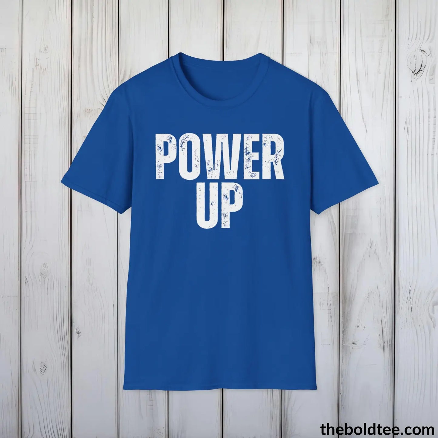 T-Shirt Royal / S POWER UP Gamer Tee - Sustainable & Soft Cotton Crewneck Unisex T-Shirt - 9 Bold Colors