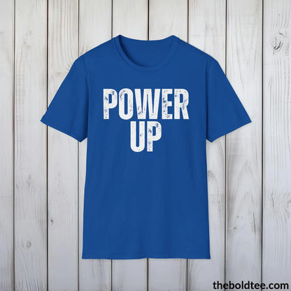 T-Shirt Royal / S POWER UP Gamer Tee - Sustainable & Soft Cotton Crewneck Unisex T-Shirt - 9 Bold Colors