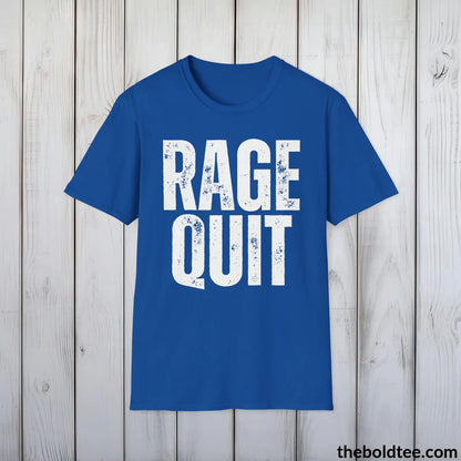 T-Shirt Royal / S RAGE QUIT Gamer Tee - Sustainable & Soft Cotton Crewneck Unisex T-Shirt - 9 Bold Colors