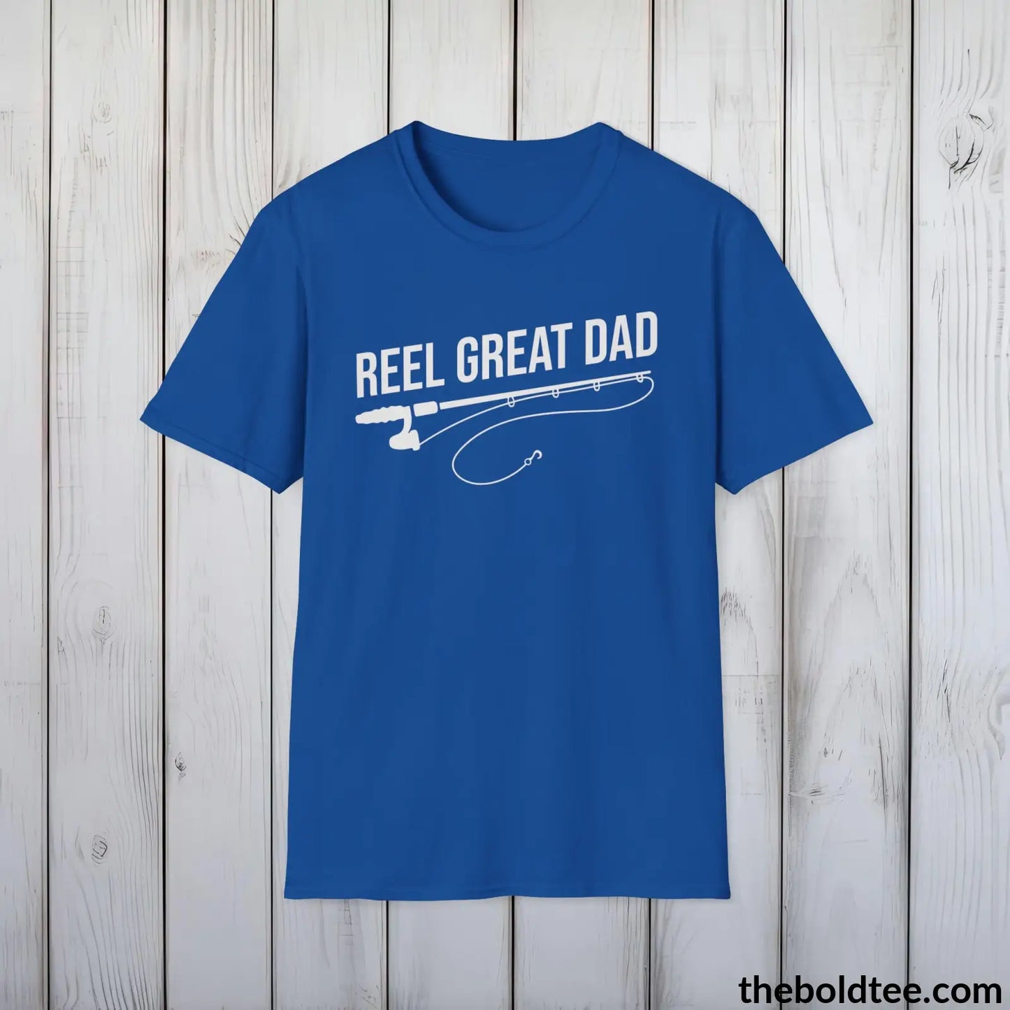 T-Shirt Royal / S Reel Great Dad T-Shirt - Premium Dad Fishing Graphic Tee - Fishing Gift For Father - Funny Meme Fishing Shirt - 9 Colors Available