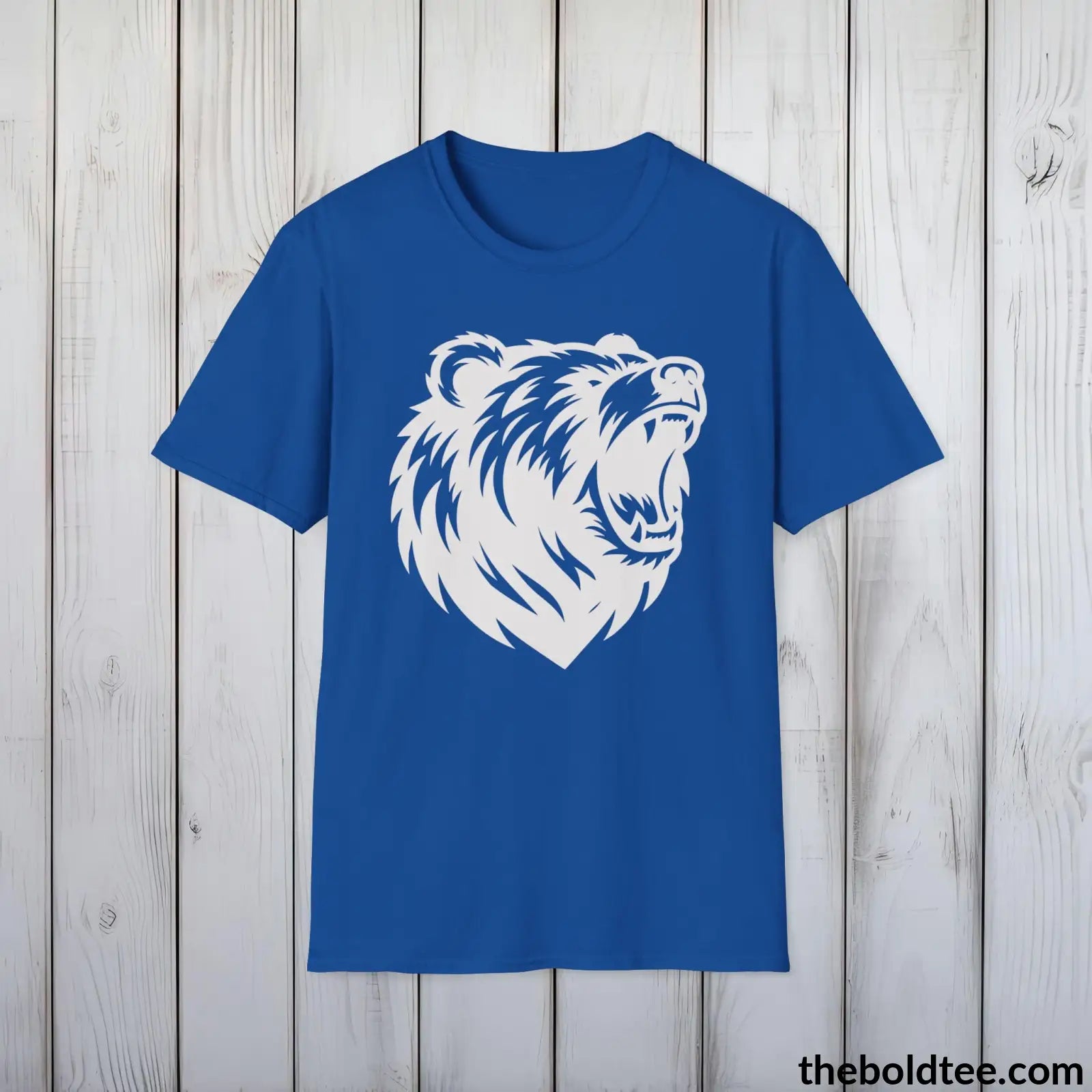 T-Shirt Royal / S Roaring Bear Tee - Bold Urbnan Cotton T-Shirt - 9 Epic Dark Colors Available