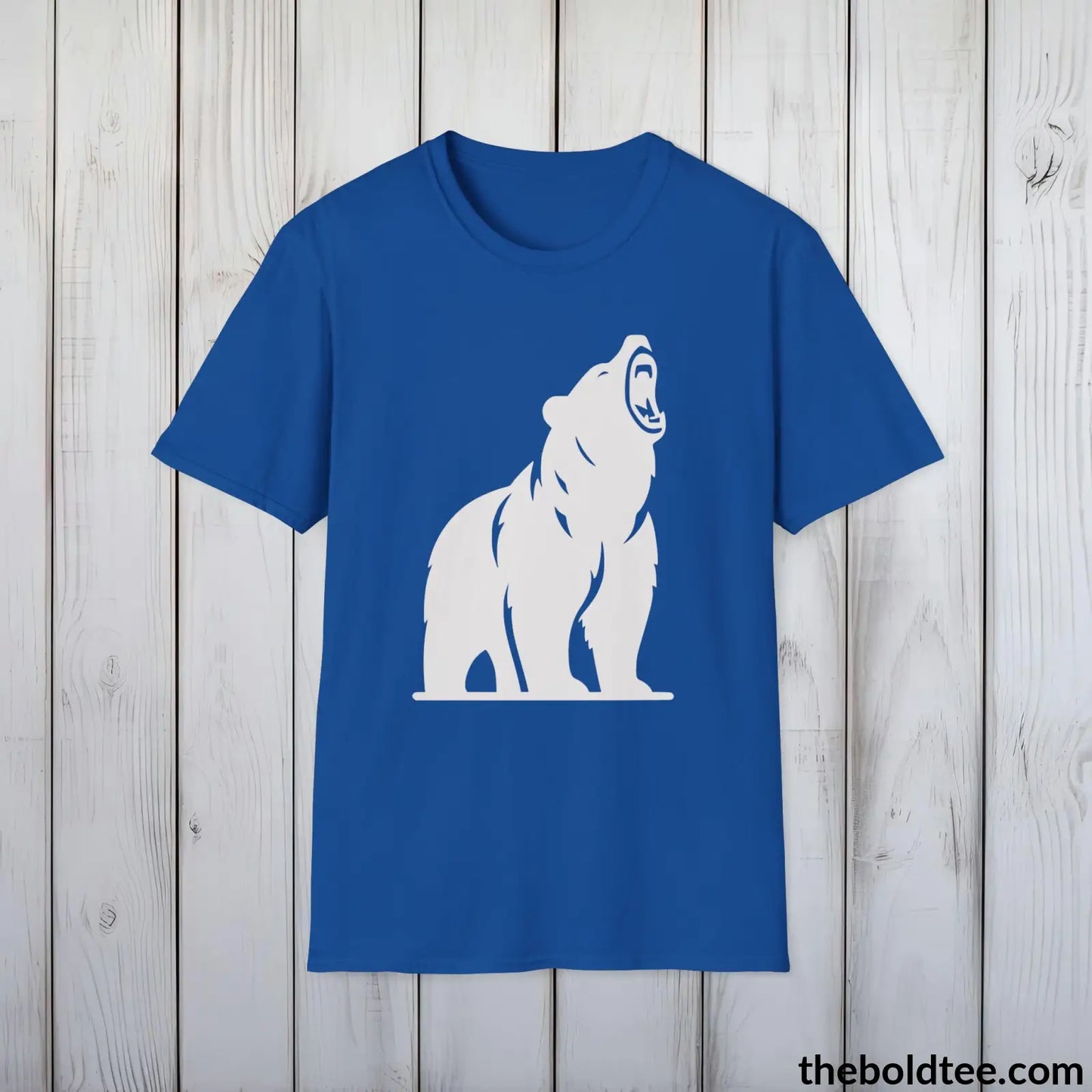 T-Shirt Royal / S Roaring Bear Tee - Bold Urbnan Cotton T-Shirt - 9 Epic Dark Colors Available