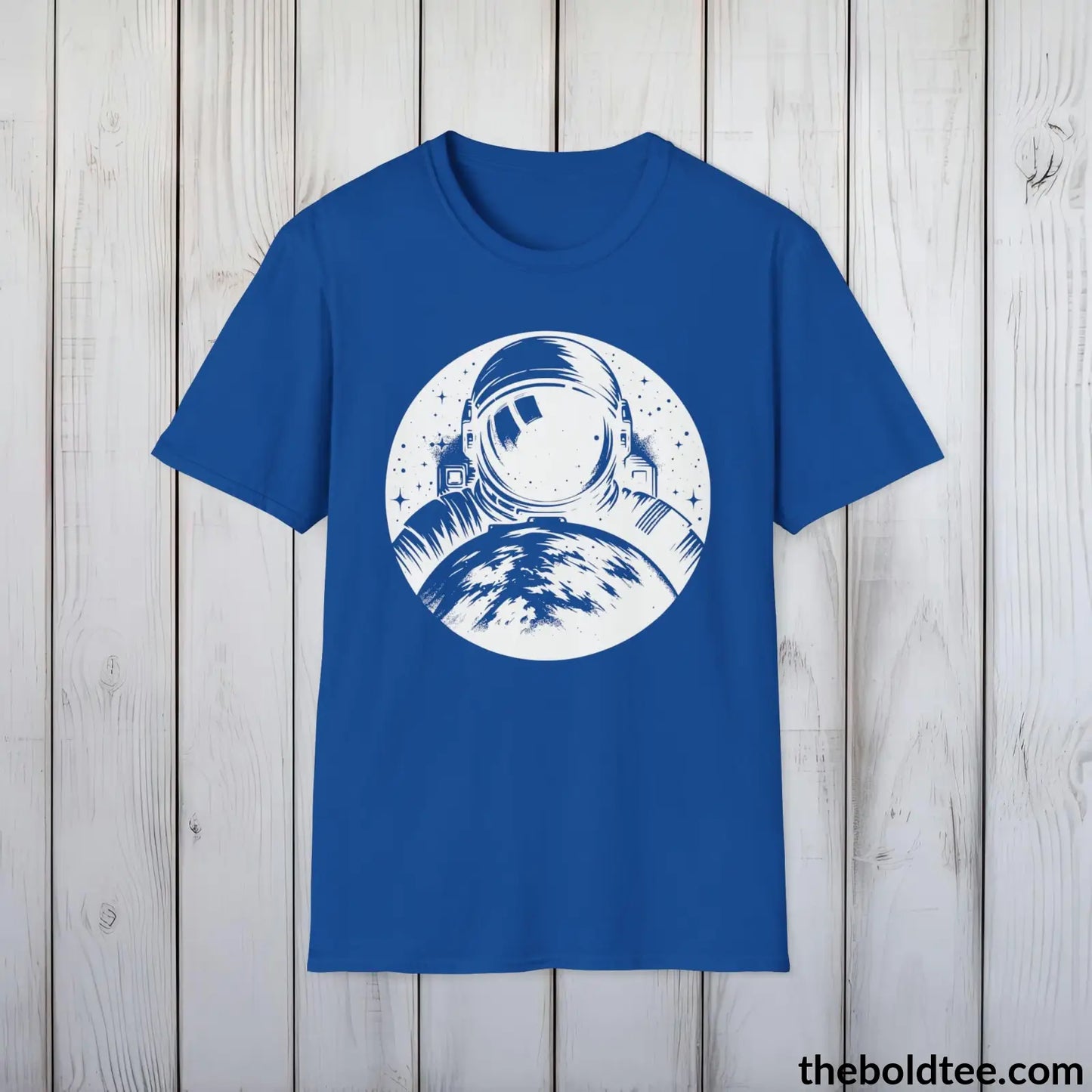 T-Shirt Royal / S Space Ship Tee - Sustainable & Soft Cotton Crewneck Unisex T-Shirt - 9 Bold Colors