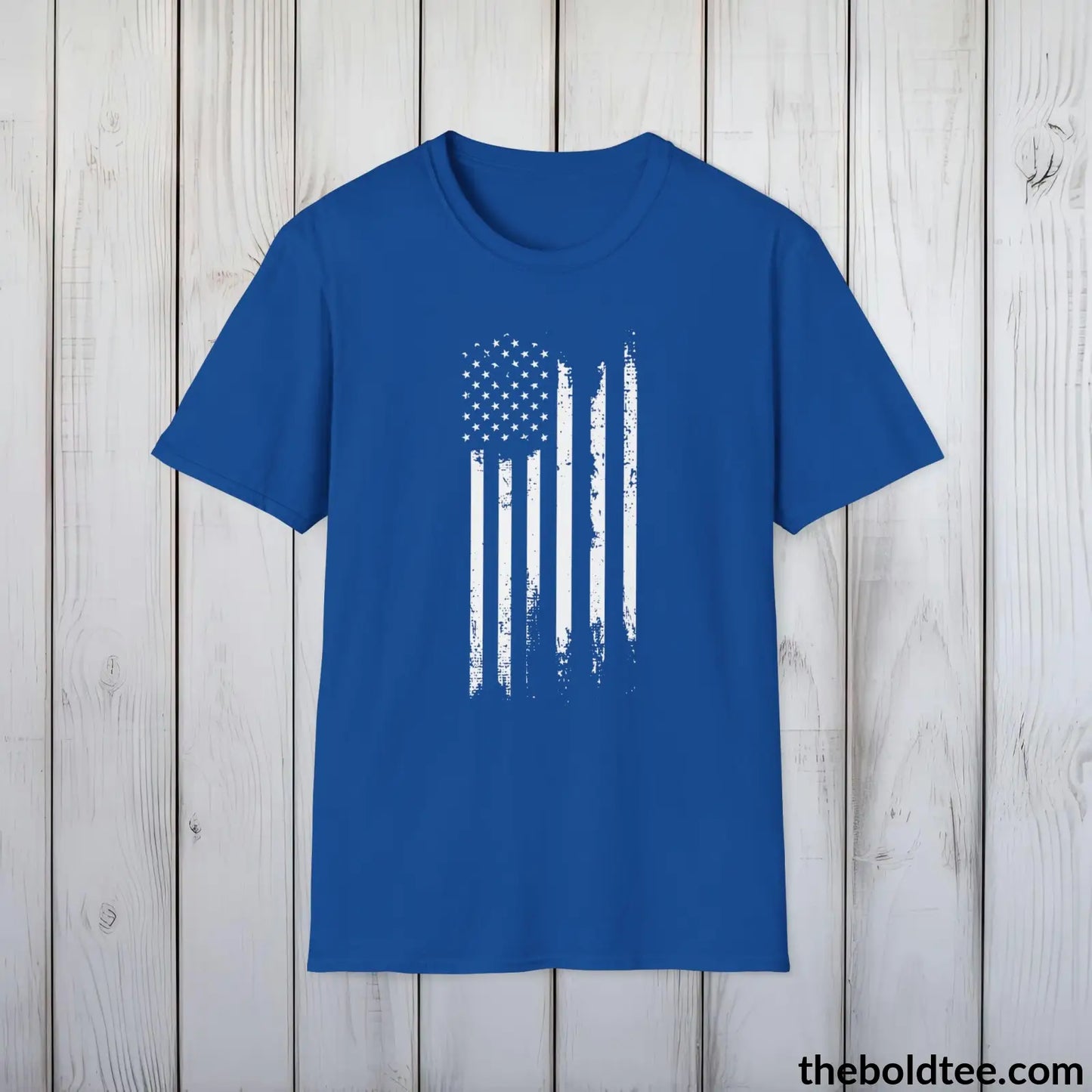 T-Shirt Royal / S US FLAG Military Tee - Strong & Versatile Cotton Crewneck T-Shirt - 9 Bold Colors