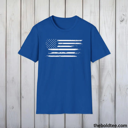 T-Shirt Royal / S US FLAG Military Tee - Strong & Versatile Cotton Crewneck T-Shirt - 9 Bold Colors