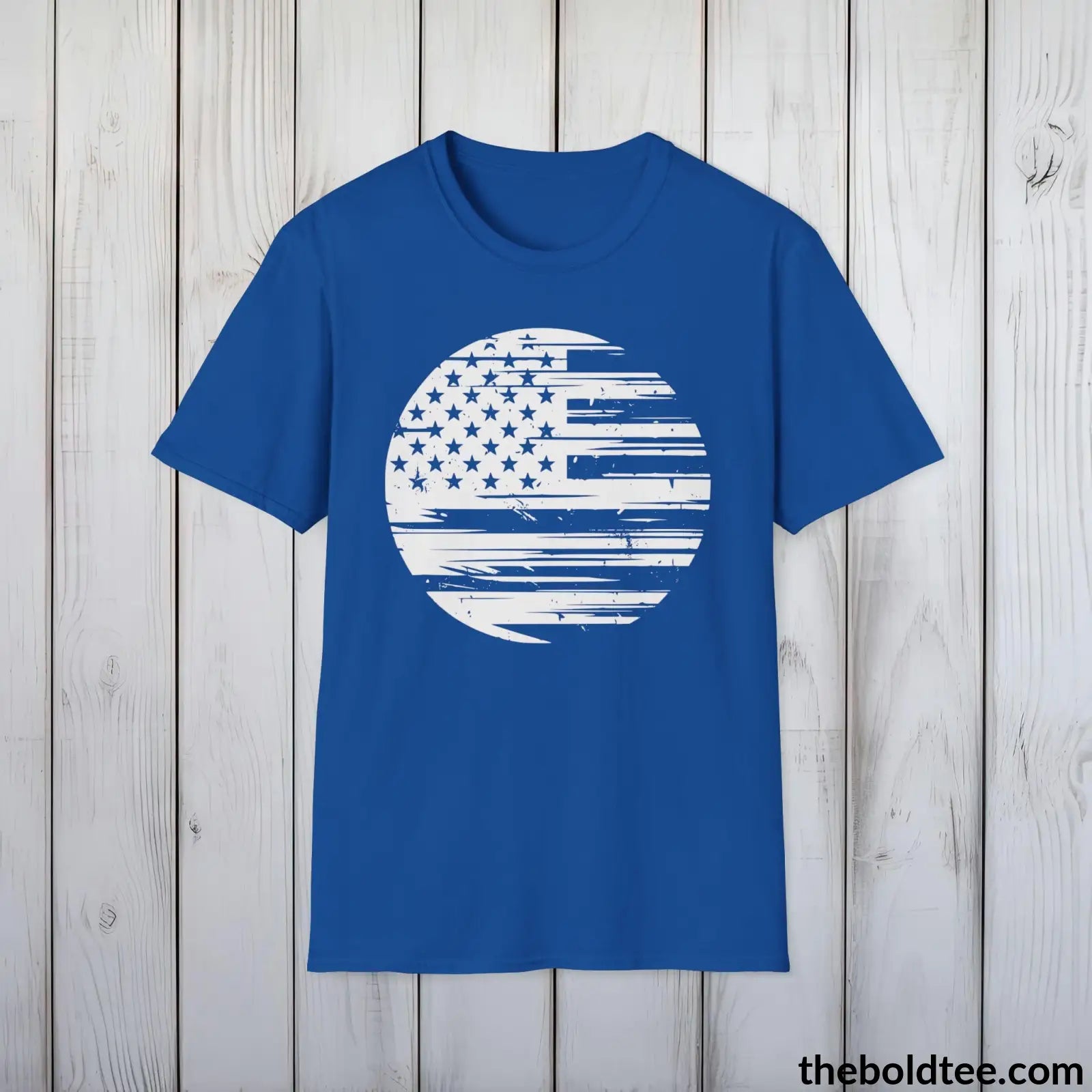 T-Shirt Royal / S US FLAG Military Tee - Strong & Versatile Cotton Crewneck T-Shirt - 9 Bold Colors