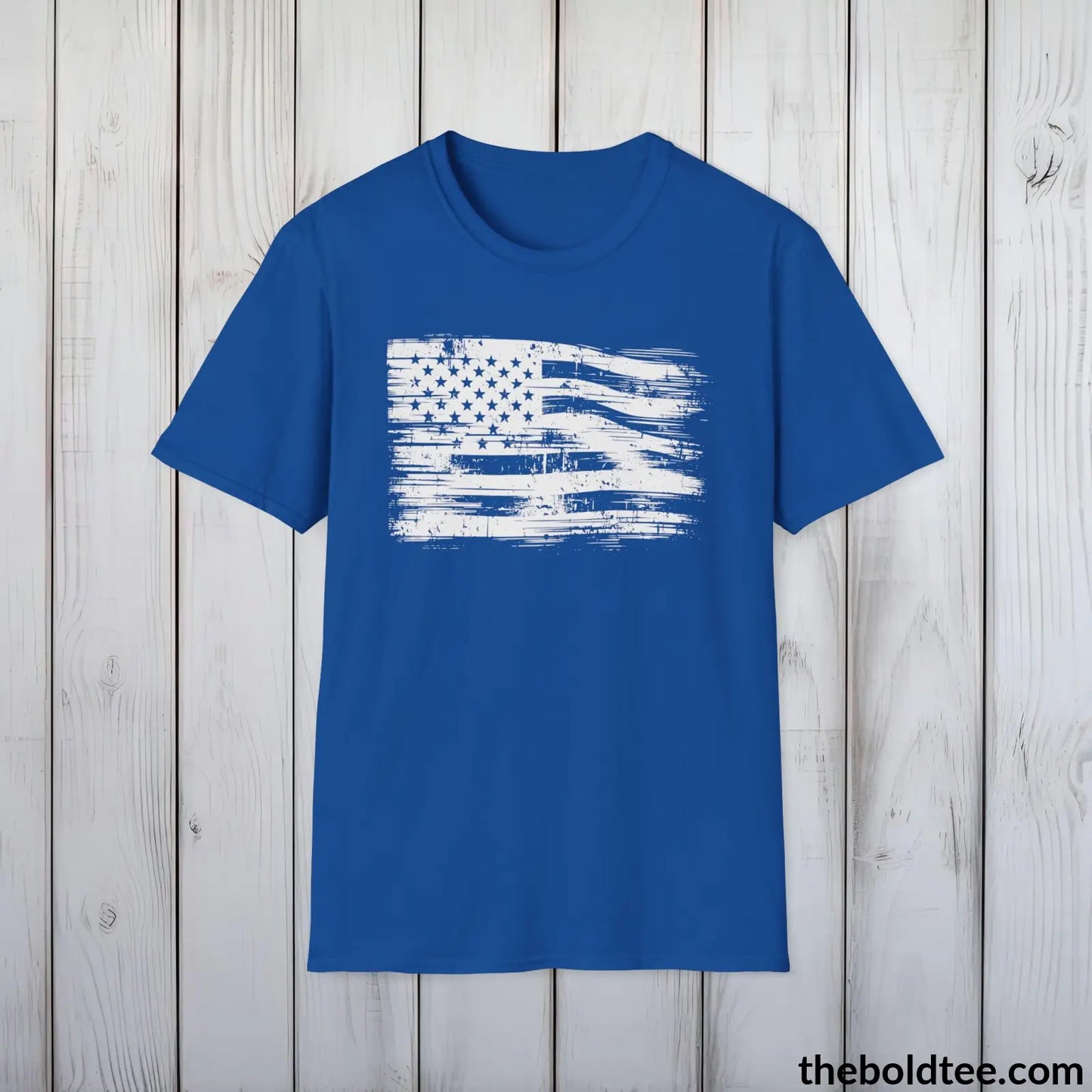 T-Shirt Royal / S US FLAG Military Tee - Strong & Versatile Cotton Crewneck T-Shirt - 9 Bold Colors