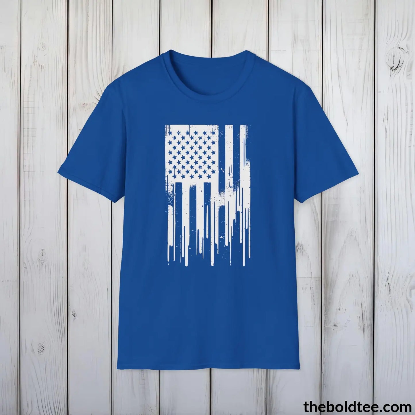 T-Shirt Royal / S US FLAG Military Tee - Strong & Versatile Cotton Crewneck T-Shirt - 9 Bold Colors