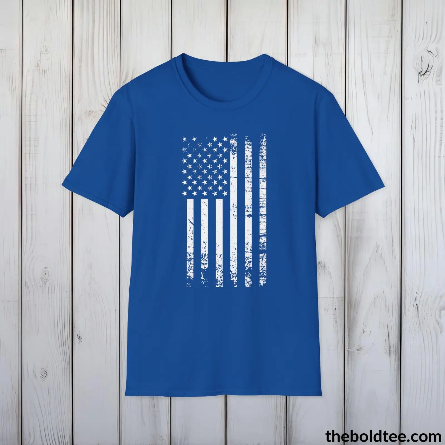 T-Shirt Royal / S US FLAG Military Tee - Strong & Versatile Cotton Crewneck T-Shirt - 9 Bold Colors