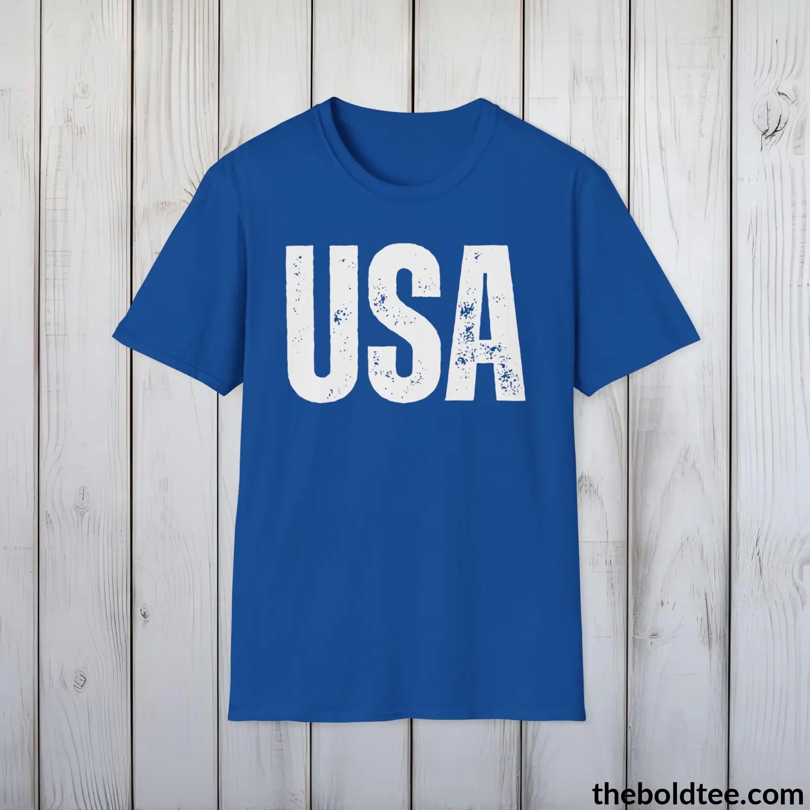 T-Shirt Royal / S USA Tee - Casual, Sustainable & Soft Cotton Crewneck Unisex T-Shirt - 9 Bold Colors