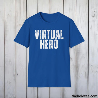 T-Shirt Royal / S VIRTUAL HERO Gamer Tee - Sustainable & Soft Cotton Crewneck Unisex T-Shirt - 9 Bold Colors