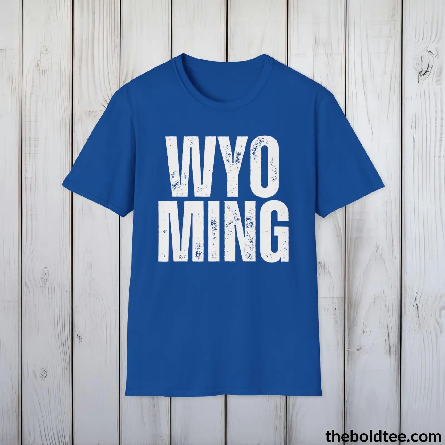 T-Shirt Royal / S WYOMING - Casual, Sustainable & Soft Cotton Crewneck Unisex T-Shirt - 9 Bold Colors