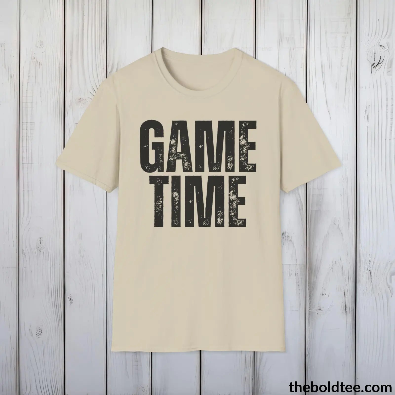 T-Shirt Sand / S GAME TIME Basketball Tee - Sustainable & Soft Cotton Crewneck Unisex T-Shirt - 9 Bold Colors