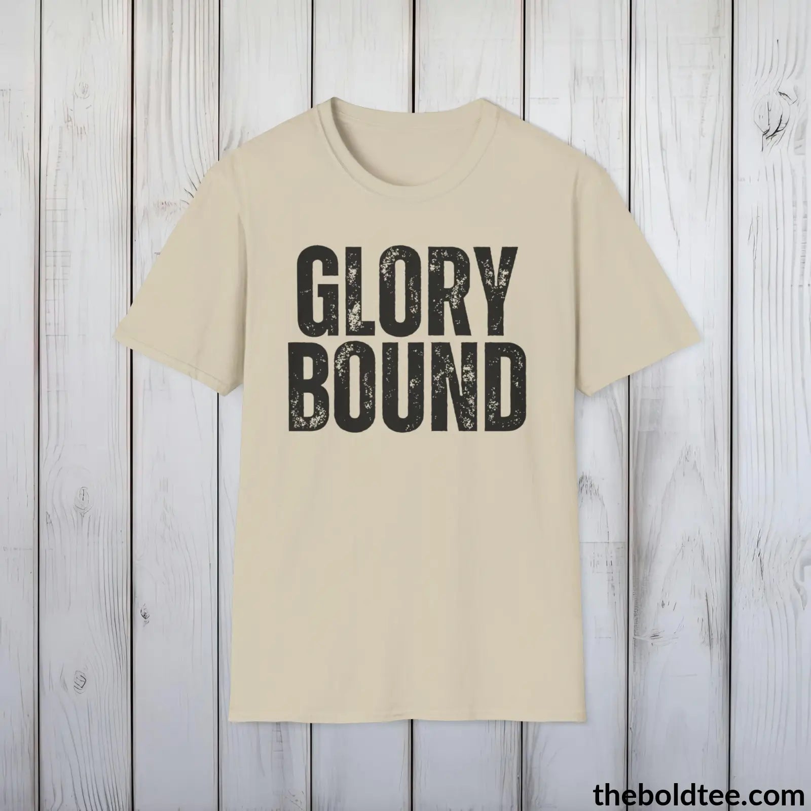 T-Shirt Sand / S GLORY BOUND Military Tee - Strong & Versatile Cotton Crewneck T-Shirt - 9 Bold Colors