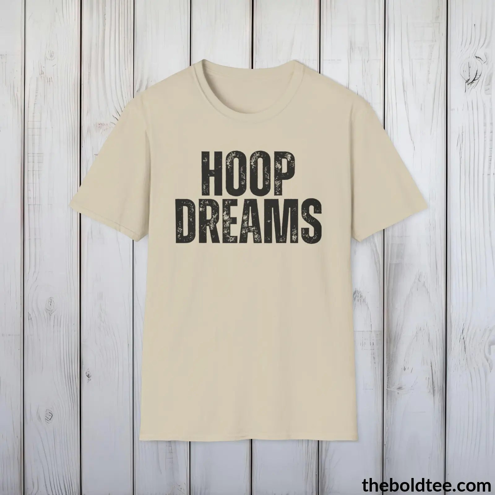 T-Shirt Sand / S HOOP DREAMS Basketball Tee - Sustainable & Soft Cotton Crewneck Unisex T-Shirt - 9 Bold Colors