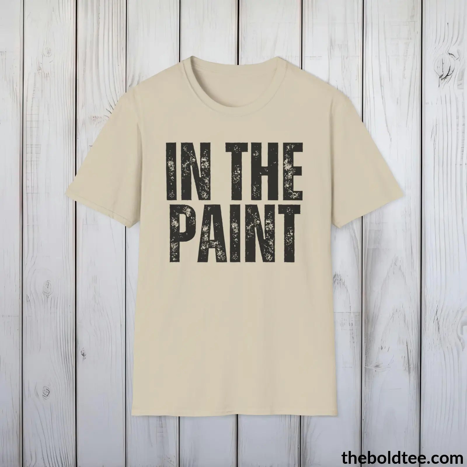 T-Shirt Sand / S IN THE PAINT Basketball Tee - Sustainable & Soft Cotton Crewneck Unisex T-Shirt - 9 Bold Colors