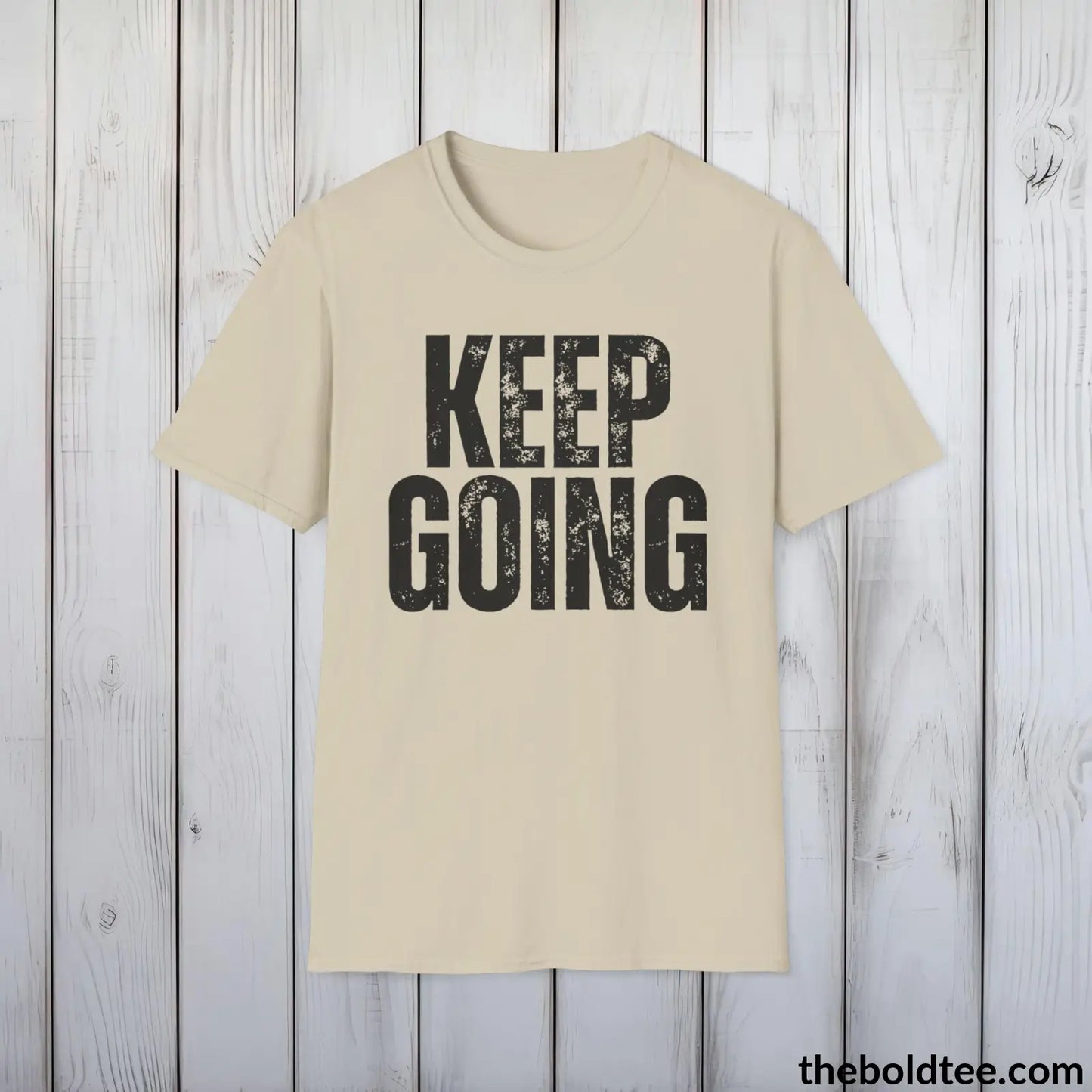 T-Shirt Sand / S KEEP GOING Mental Health Awareness Tee - Soft Cotton Crewneck Unisex T-Shirt - 8 Trendy Colors