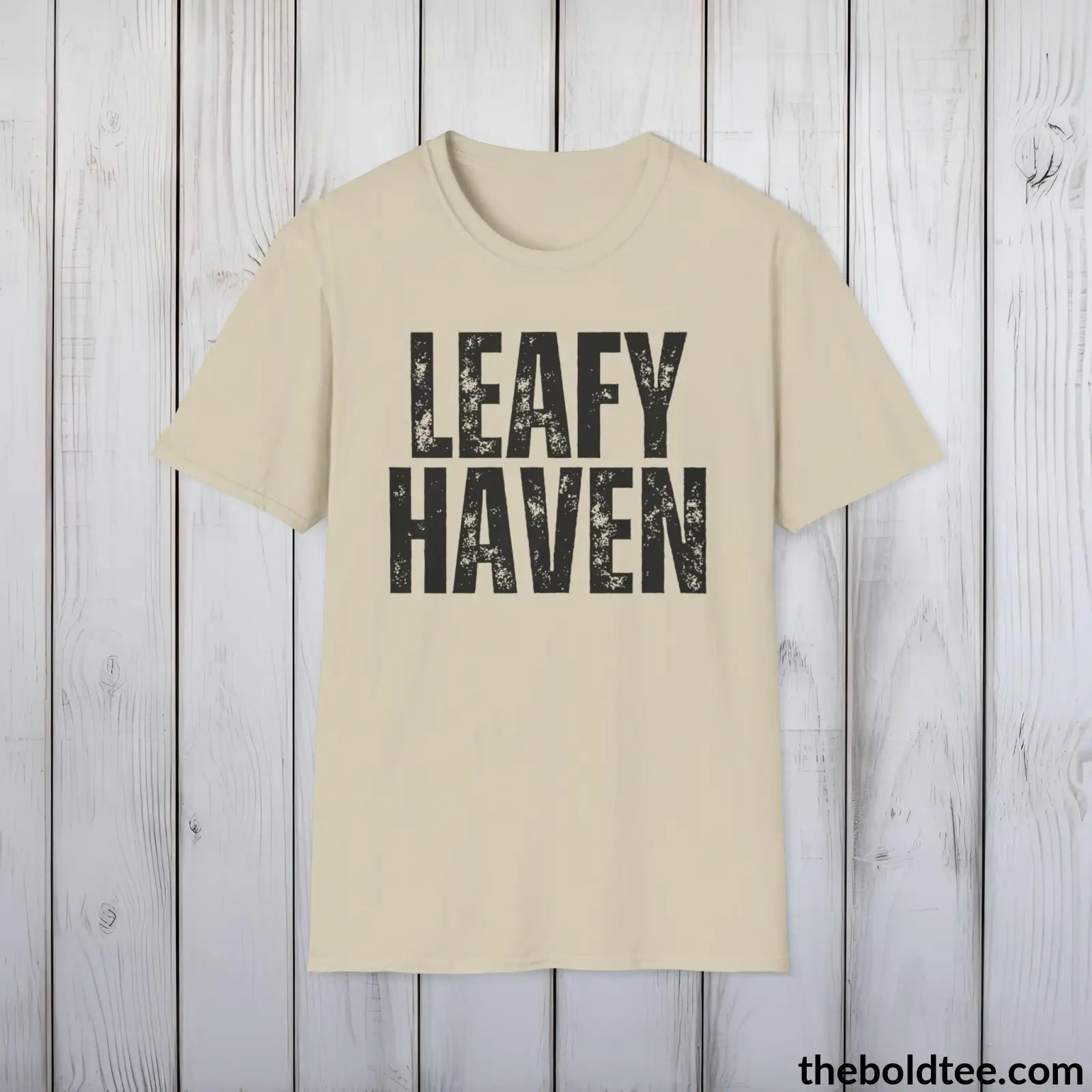 T-Shirt Sand / S LEAFY HAVEN Gardening Tee - Soft & Strong Cotton Crewneck Unisex T-Shirt - 8 Trendy Colors