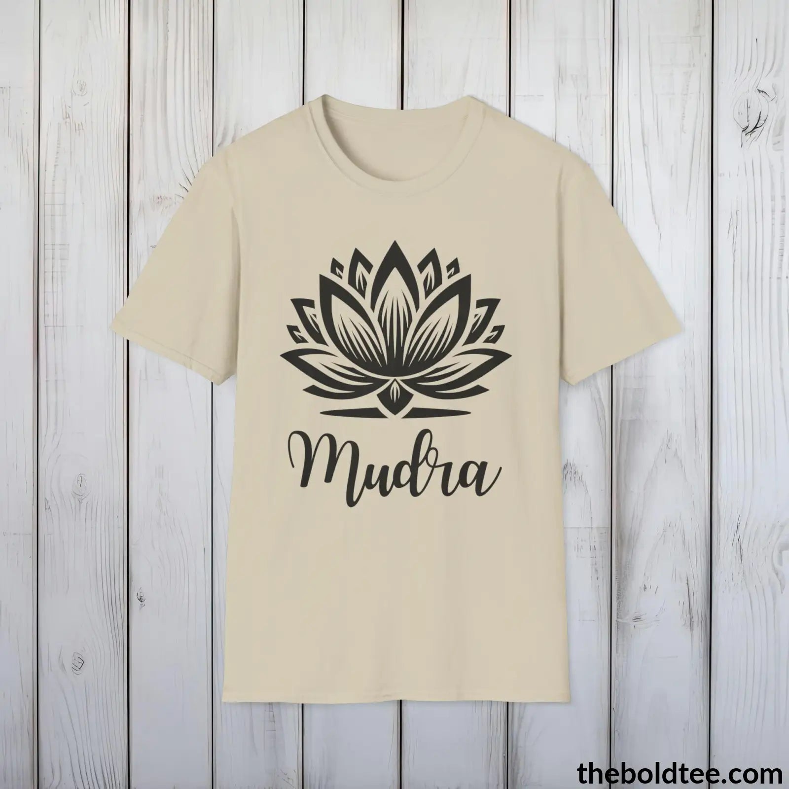 T-Shirt Sand / S Mudra Yoga Tee - Sustainable & Soft Cotton Crewneck Unisex T-Shirt - 9 Bold Colors