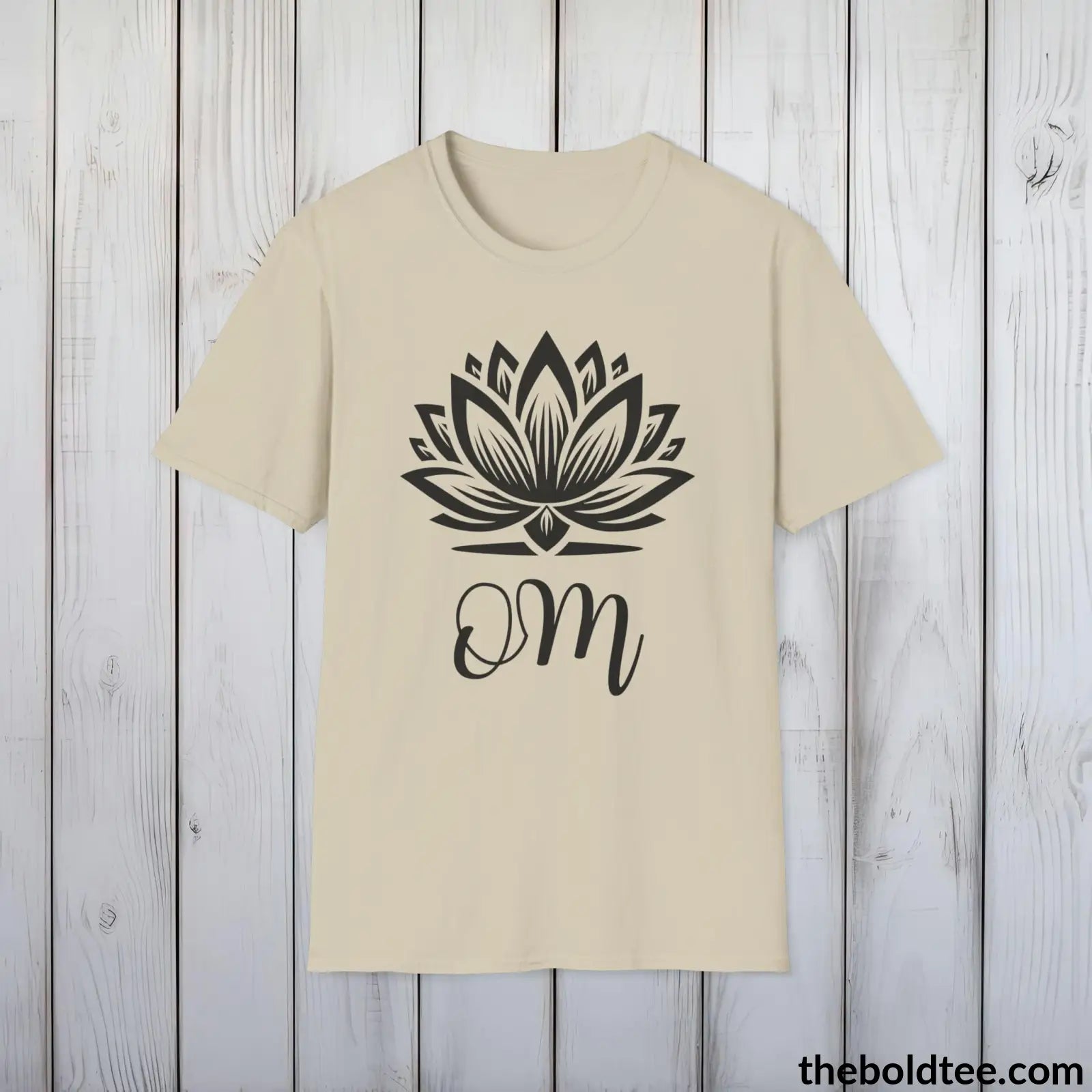 T-Shirt Sand / S OM Yoga Tee - Sustainable & Soft Cotton Crewneck Unisex T-Shirt - 9 Bold Colors