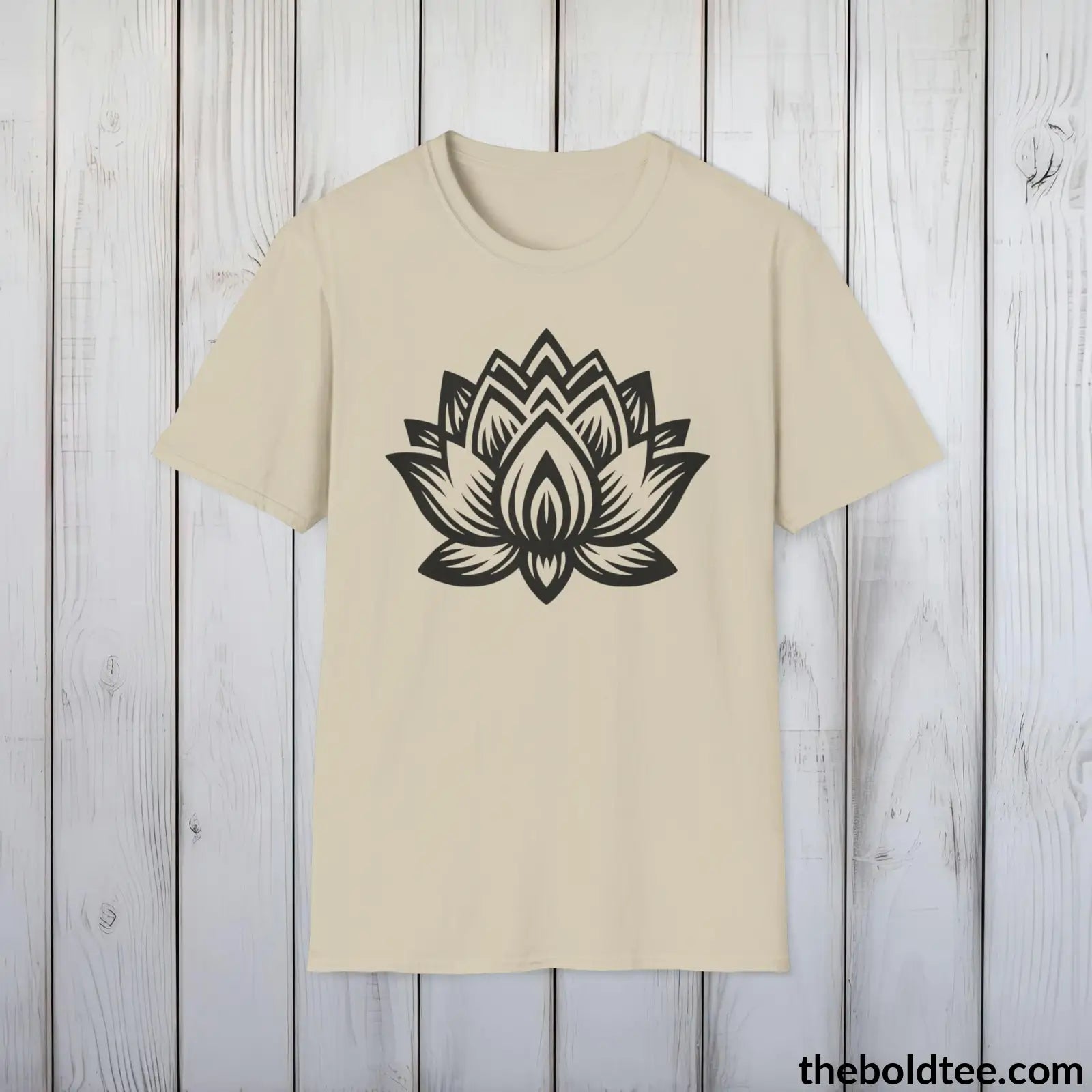 T-Shirt Sand / S Peaceful Yoga Tee - Sustainable & Soft Cotton Crewneck Unisex T-Shirt - 8 Serene Colors