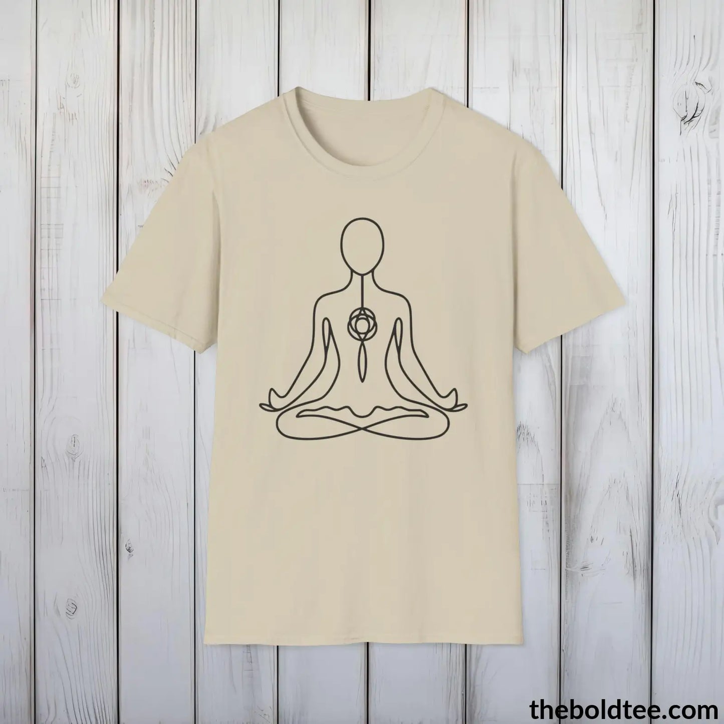 T-Shirt Sand / S Peaceful Yoga Tee - Sustainable & Soft Cotton Crewneck Unisex T-Shirt - 8 Serene Colors