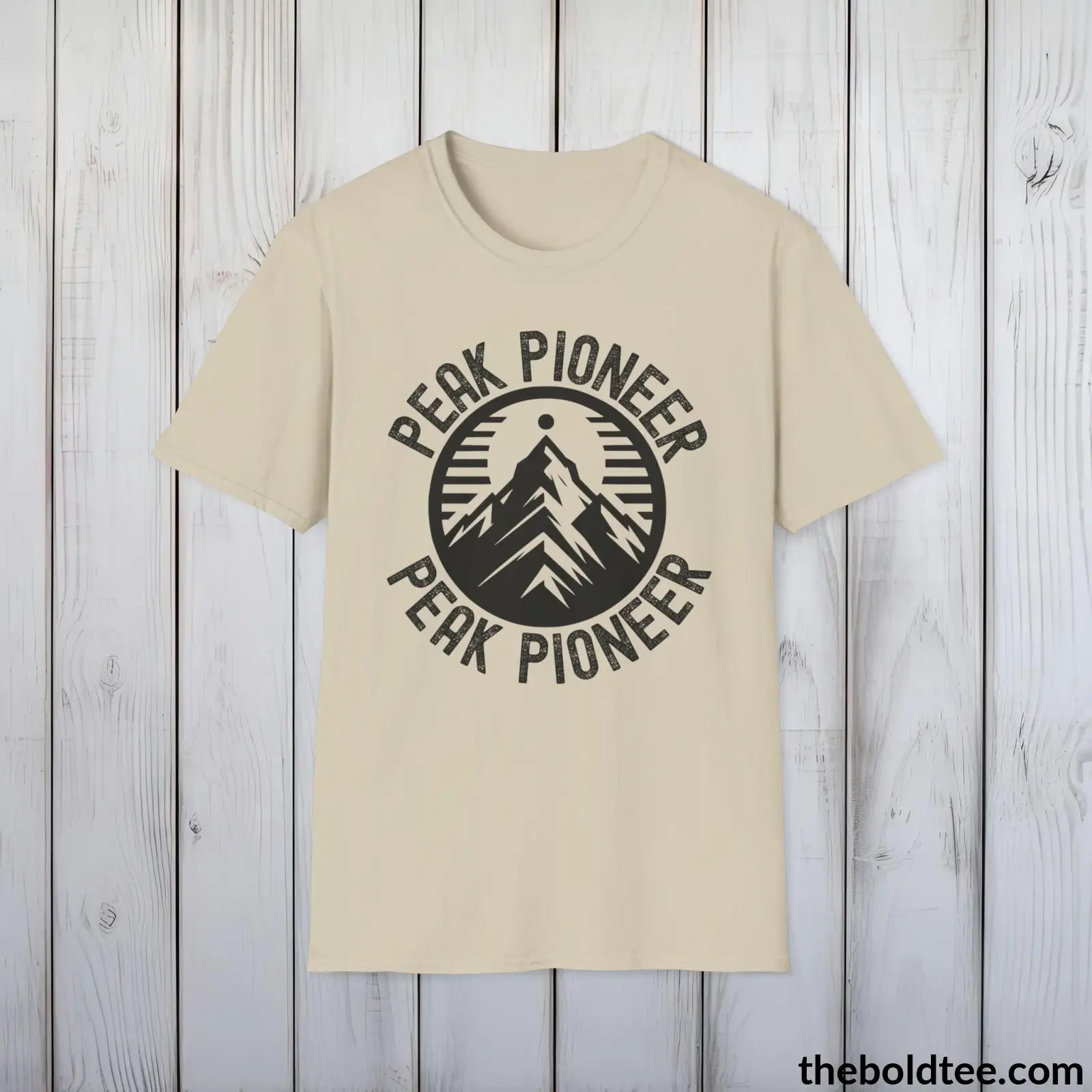 T-Shirt Sand / S PEAK PIONEER Hiking Tee - Sustainable & Soft Cotton Crewneck Unisex T-Shirt - 8 Trendy Colors