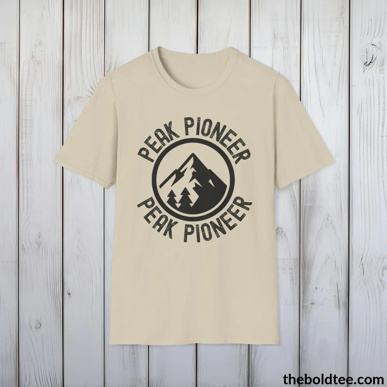 T-Shirt Sand / S PEAK PIONEER Hiking Tee - Sustainable & Soft Cotton Crewneck Unisex T-Shirt - 8 Trendy Colors