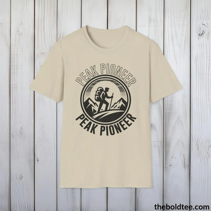 T-Shirt Sand / S PEAK PIONEER Hiking Tee - Sustainable & Soft Cotton Crewneck Unisex T-Shirt - 8 Trendy Colors