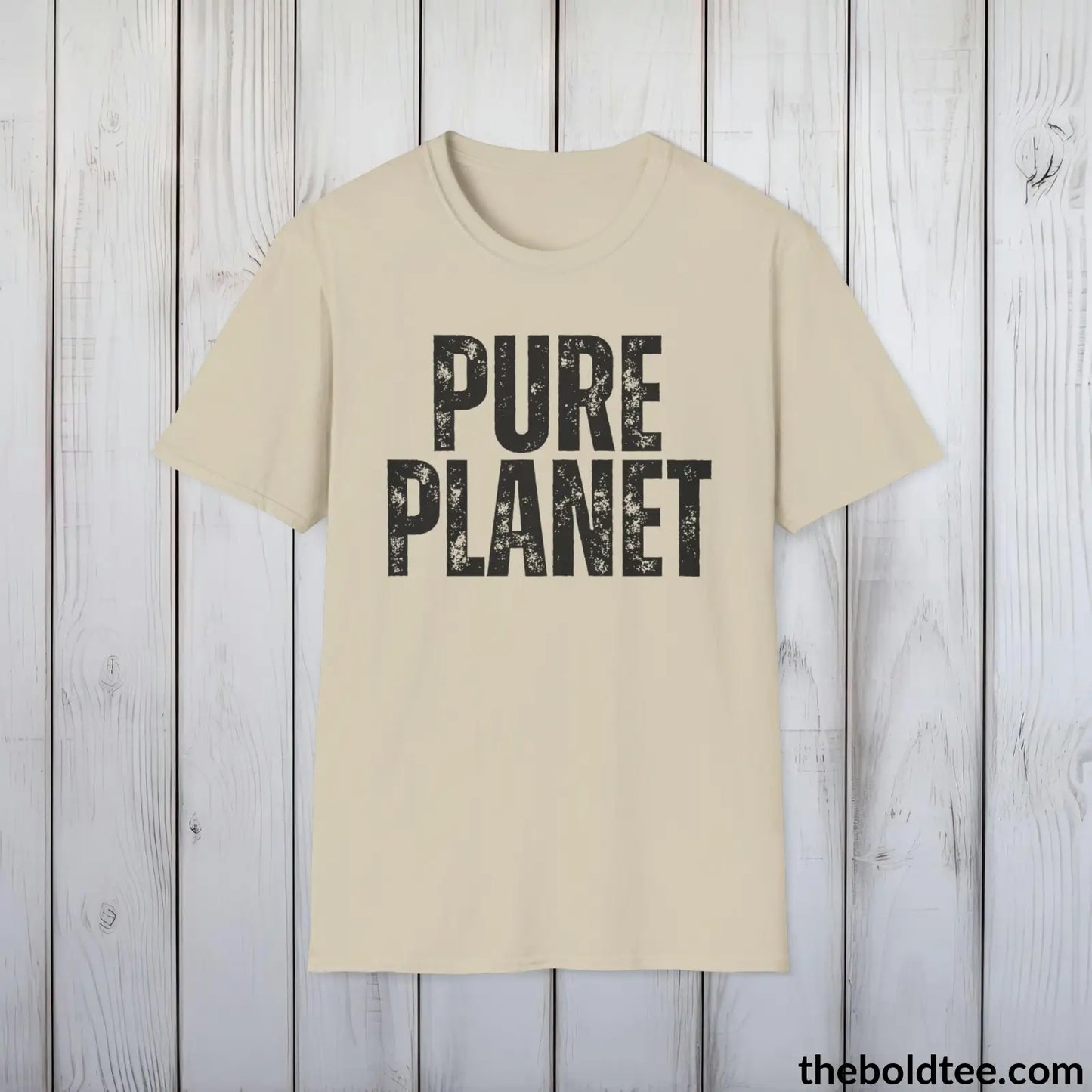 T-Shirt Sand / S PURE PLANET Tee - Casual, Sustainable & Soft Cotton Crewneck Unisex T-Shirt - 9 Bold Colors