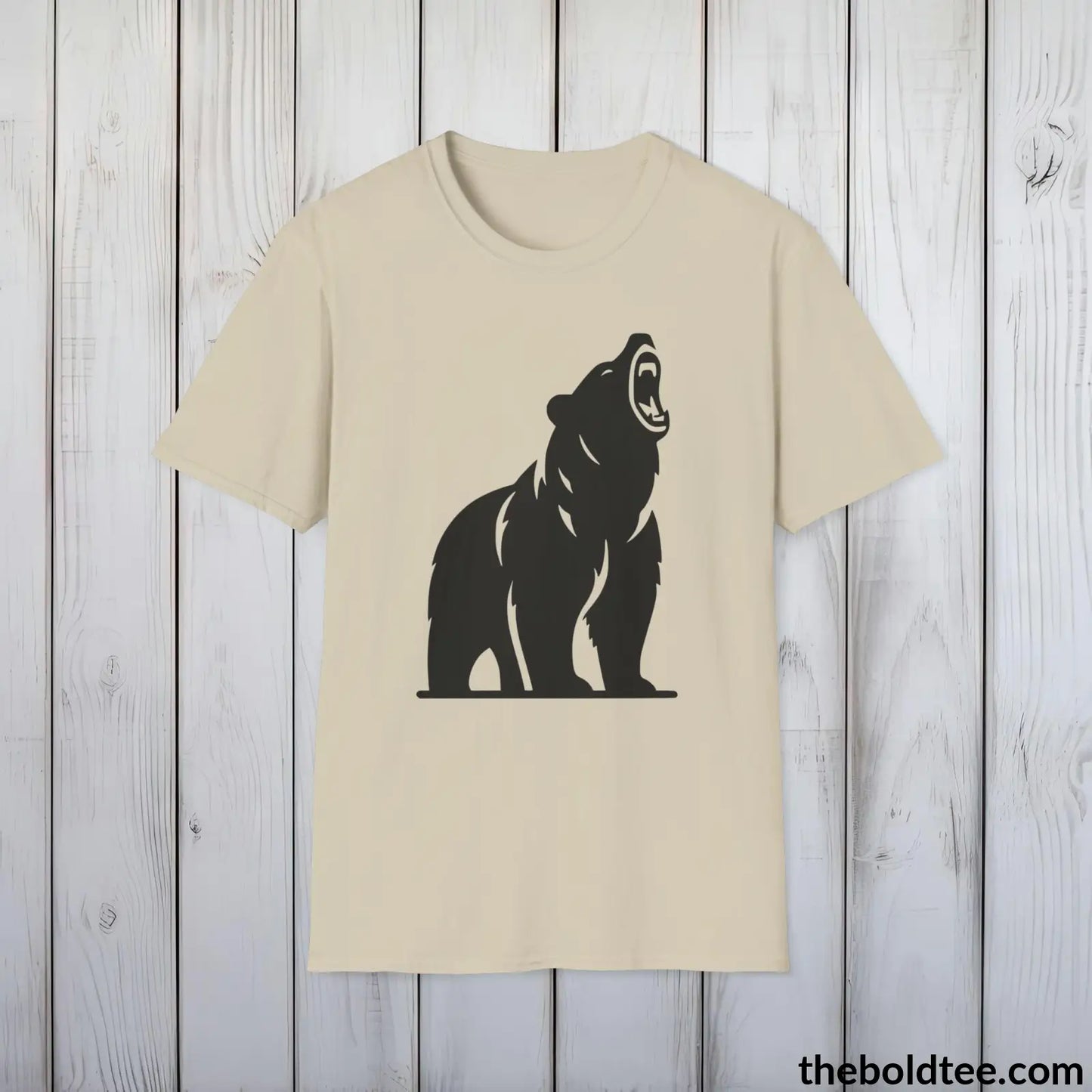 T-Shirt Sand / S Roaring Bear Tee - Bold Urban Cotton T-Shirt - 9 Bright Colors Available