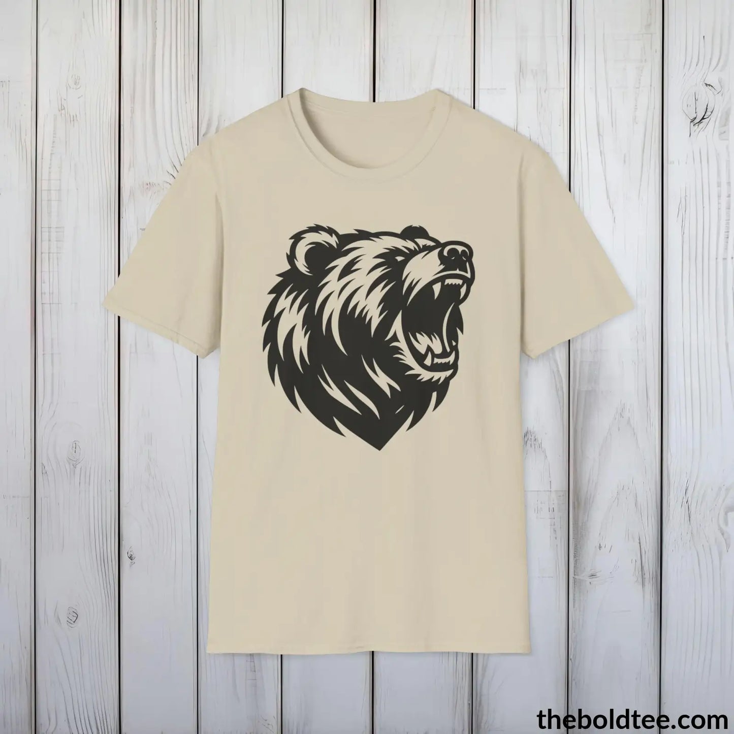 T-Shirt Sand / S Roaring Bear Tee - Bold Urban Cotton T-Shirt - 9 Bright Colors Available