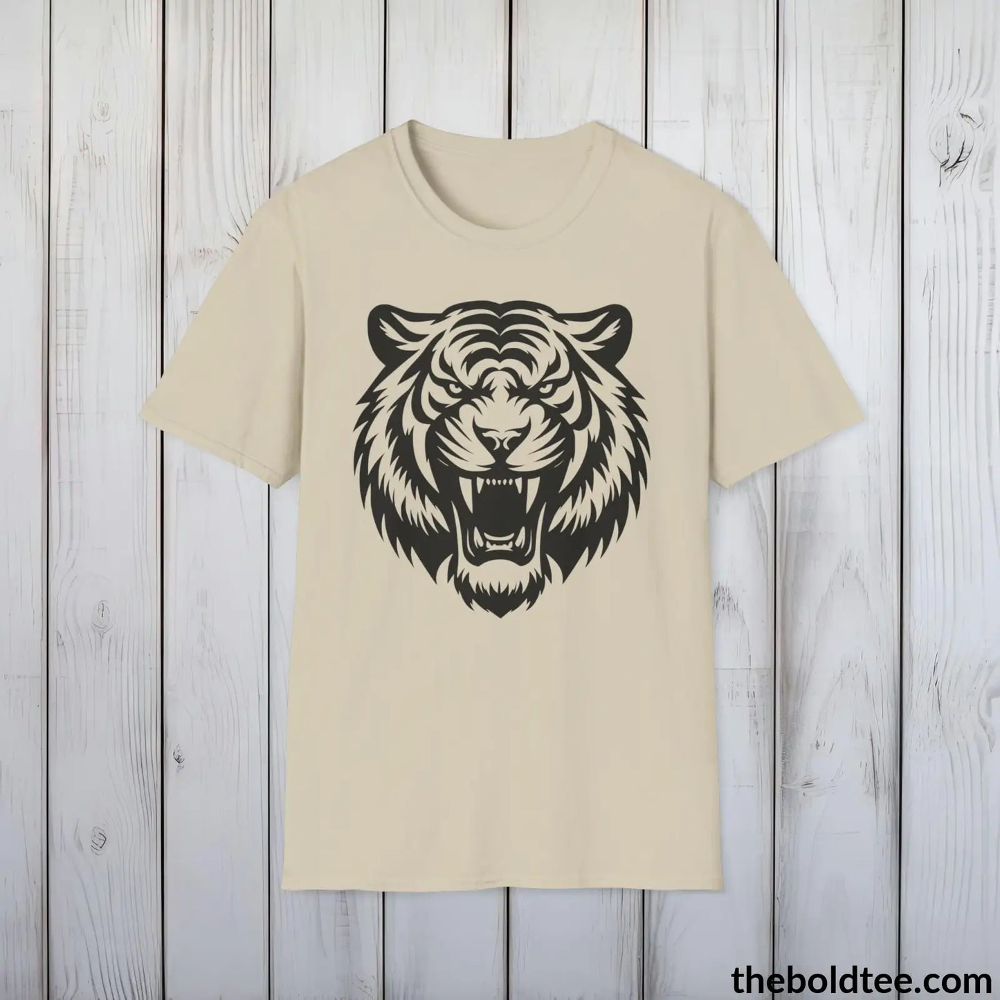 T-Shirt Sand / S Roaring Tiger Tee - Casual, Sustainable & Soft Cotton Crewneck Unisex T-Shirt - in 9 Bold Colors