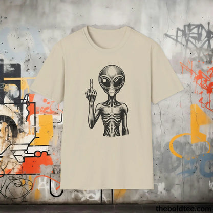 T-Shirt Sand / S Sassy Alien Attitude T-Shirt: Soft, Casual, and Unapologetically Alien - Edgy Cotton Crewneck - Cheeky Humor to Your Wardrobe in 8 Colors