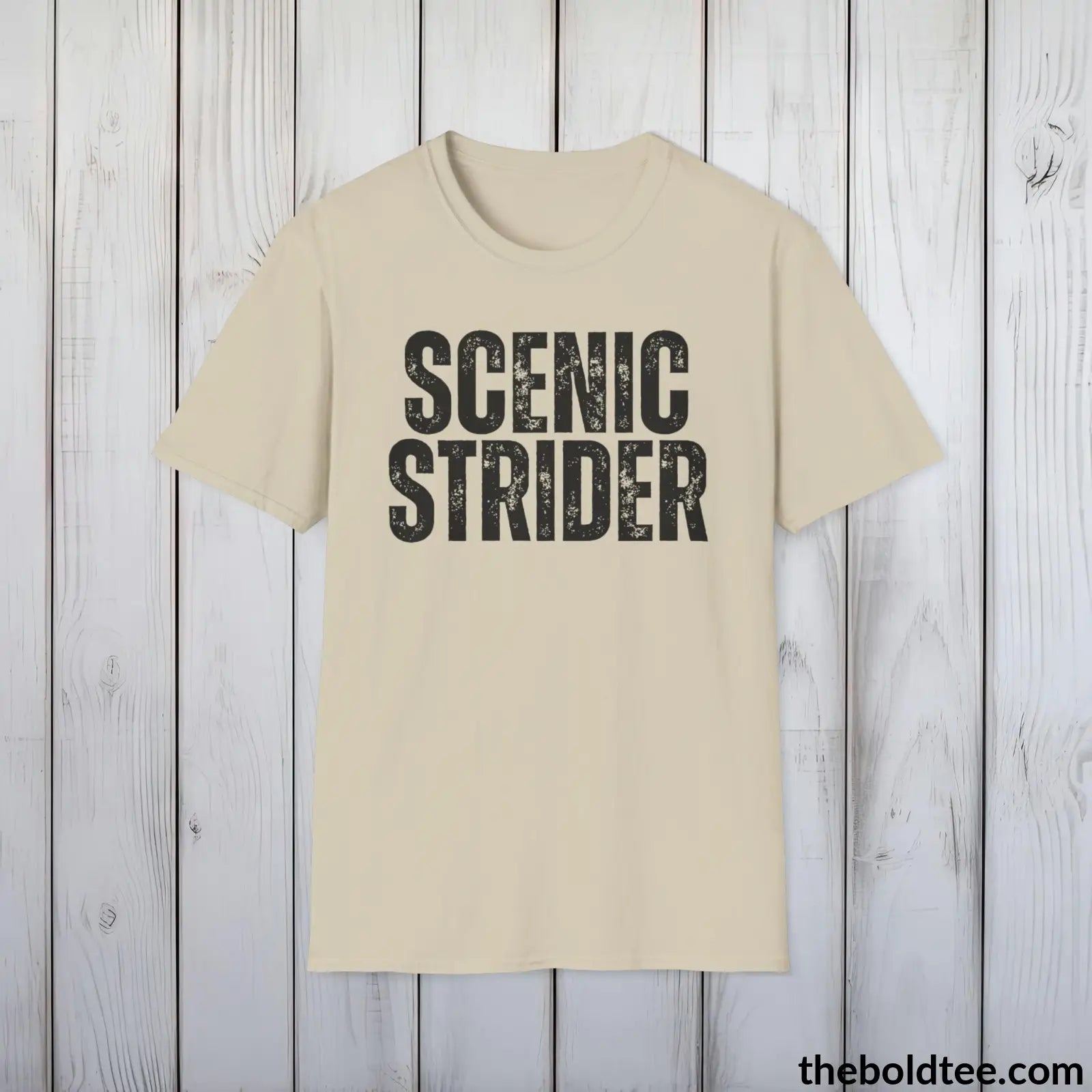 T-Shirt Sand / S SCENIC STRIDER Hiking Tee - Sustainable & Soft Cotton Crewneck Unisex T-Shirt - 8 Trendy Colors