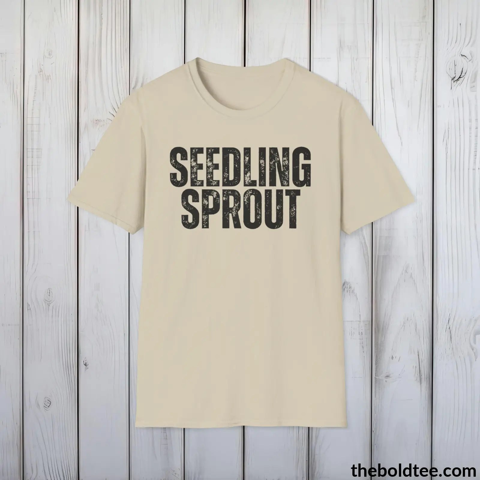 T-Shirt Sand / S SEEDLING SPROUT Gardening Tee - Soft & Strong Cotton Crewneck Unisex T-Shirt - 8 Trendy Colors