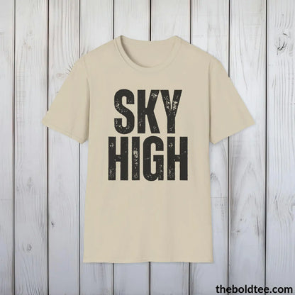 T-Shirt Sand / S SKY HIGH Basketball Tee - Sustainable & Soft Cotton Crewneck Unisex T-Shirt - 9 Bold Colors