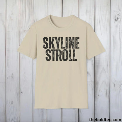 T-Shirt Sand / S SKYLINE STROLL Hiking Tee - Sustainable & Soft Cotton Crewneck Unisex T-Shirt - 8 Trendy Colors