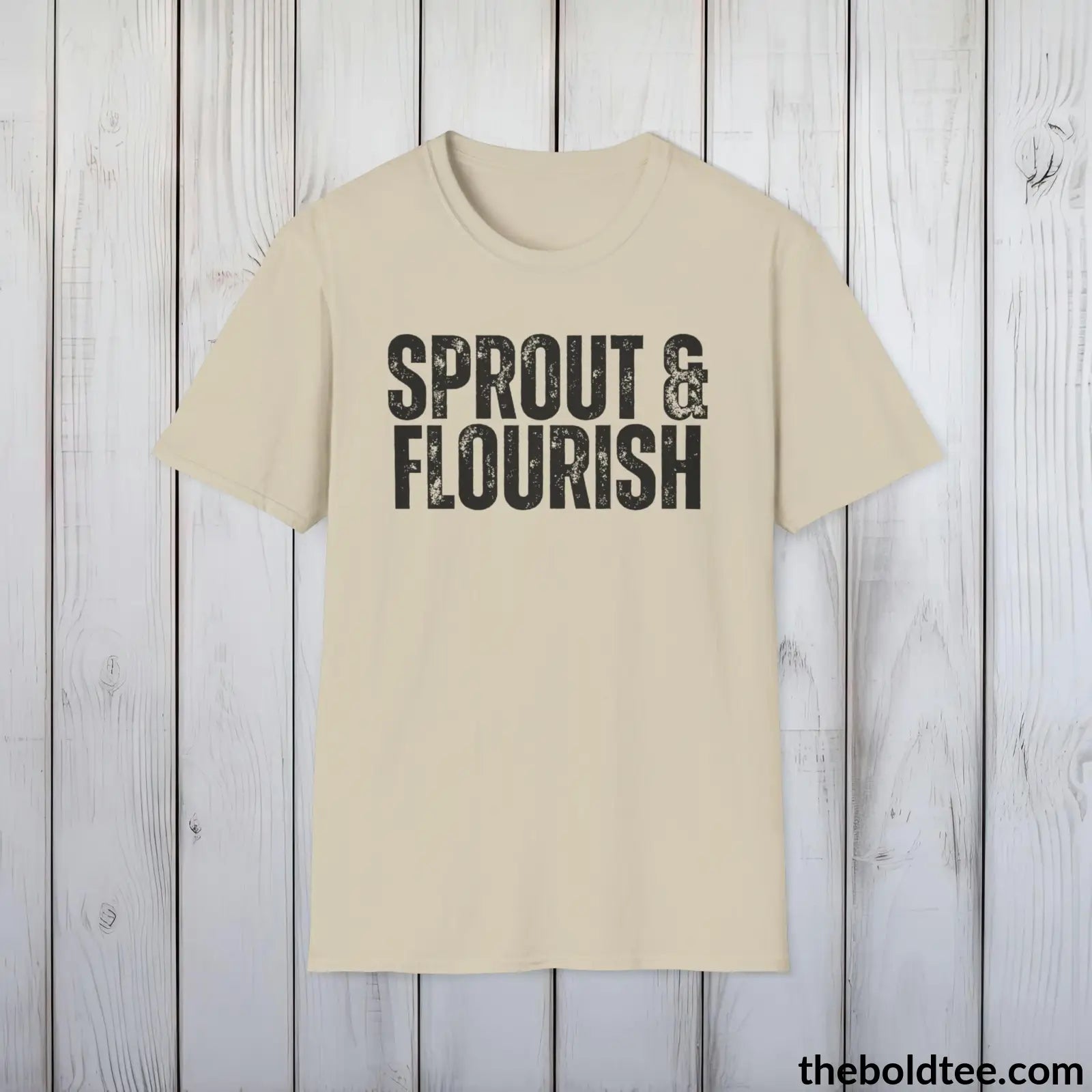 T-Shirt Sand / S SPROUT & FLOURISH Gardening Tee - Soft & Strong Cotton Crewneck Unisex T-Shirt - 8 Trendy Colors