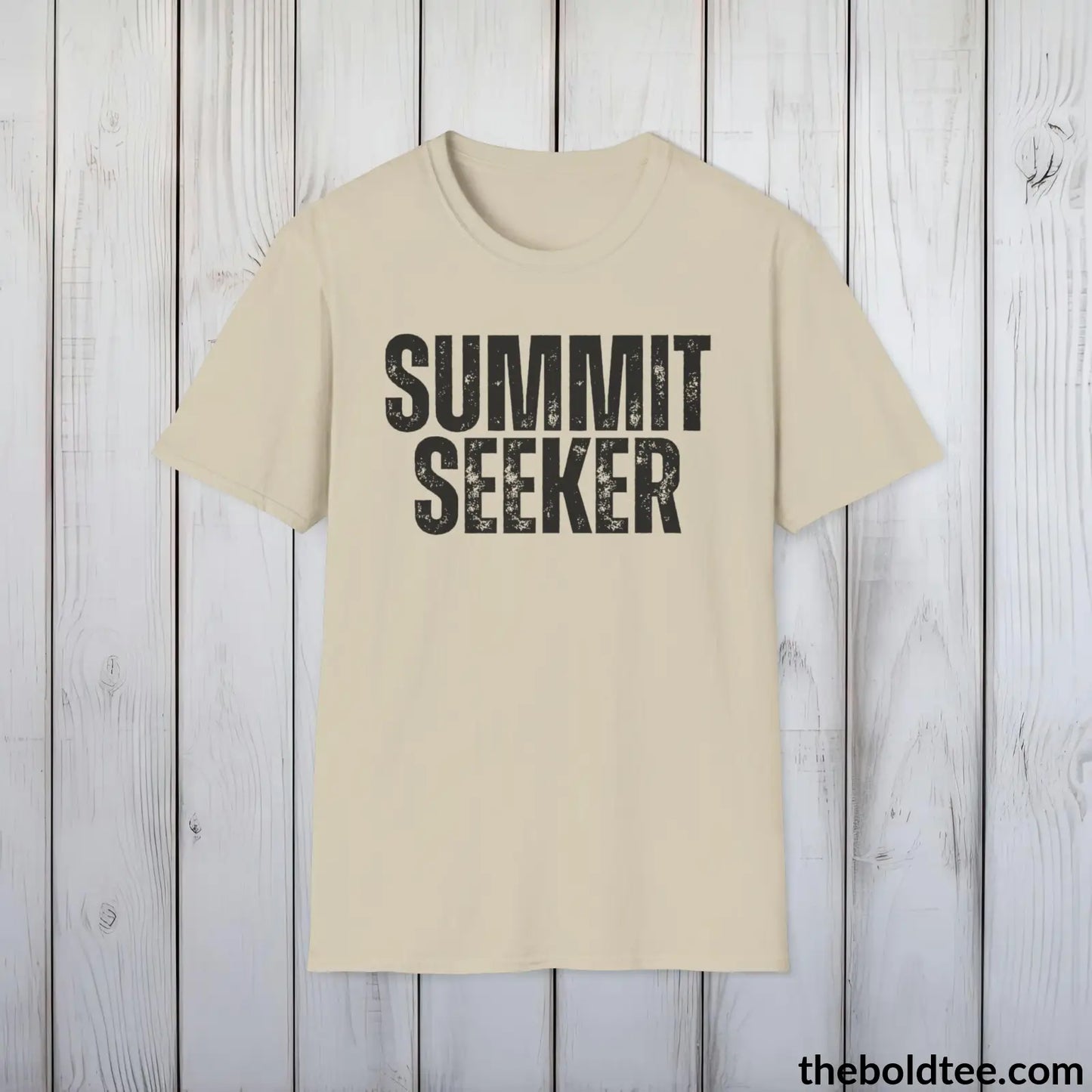 T-Shirt Sand / S SUMMIT SEEKER Hiking Tee - Sustainable & Soft Cotton Crewneck Unisex T-Shirt - 8 Trendy Colors