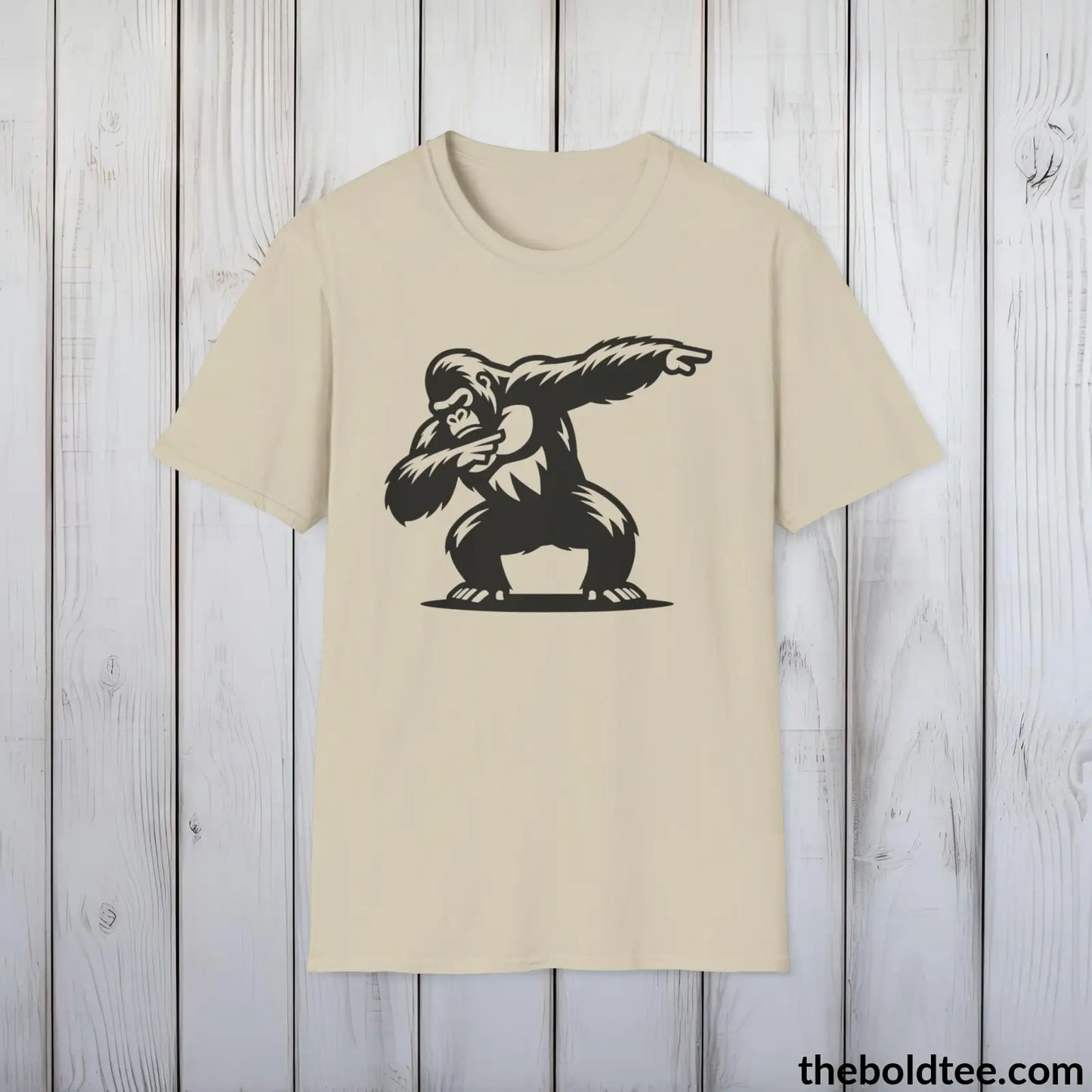 T-Shirt Sand / S The Bold Gorilla Dap Tee - Casual, Sustainable & Soft Cotton Crewneck Unisex T-Shirt - in 9 Bold Colors